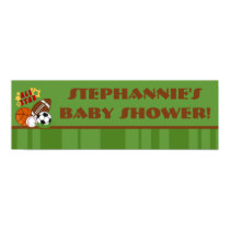 22.5"x7.5" Personalized Banner All Star Green Posters