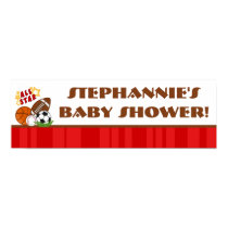22.5"x7.5" Personalized Banner All Star Red Posters