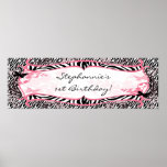 22.5"x7.5" Personalized Banner Butterfly Zebra Posters