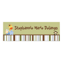 22.5"x7.5" Personalized Banner Jungle Play Poster