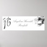 22.5"x7.5" Personalized Banner Sweet 16 si;ver Poster