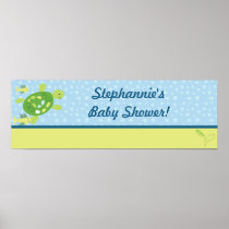 22.5"x7.5" Personalized Banner Turtle Reef Ocean Poster