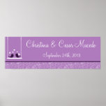 22.5"x7.5" Personalized Bird Swing Purple BG heart Poster
