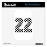 22 auto racing number iPod touch 4G decals