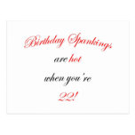 22 Birthday Spanking Postcard