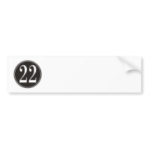 #22 Black Circle (front) Bumper Sticker