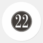 #22 Black Circle (front) Round Sticker