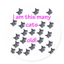 22 Cat Heads Old Round Sticker