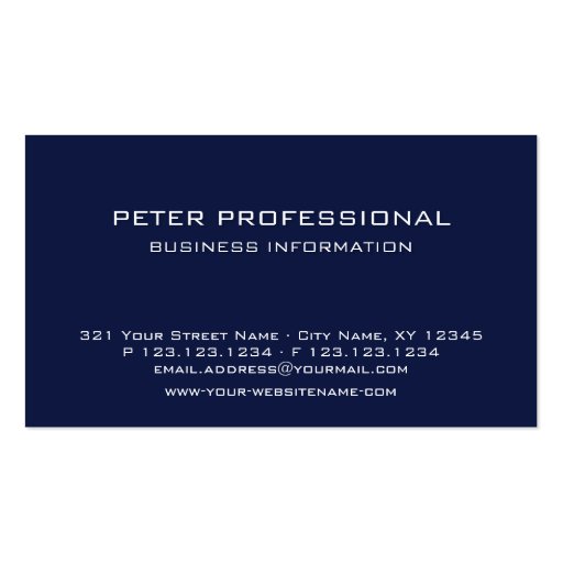 22 Modern Professional Business Card navy blue (front side)