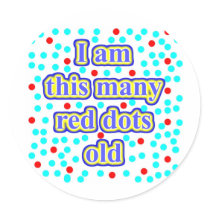 22 Red Dots Old Round Stickers