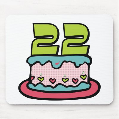 Happy Birthday! 22 Year Old Birthday Cake Mousepads by Birthday_Bash