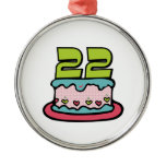 22 Year Old Birthday Cake Christmas Tree Ornaments