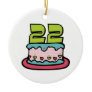 22 Year Old Birthday Cake Christmas Ornament