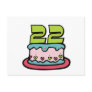 22 Year Old Birthday Cake Post Card
