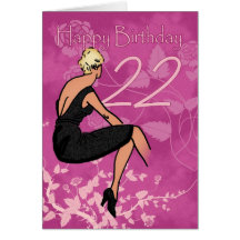 22da tarjeta de cumpleaños elegante - hembra moder