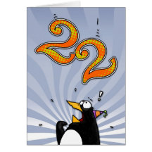 22do cumpleaños - tarjeta de la sorpresa del pingü