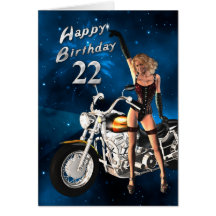 22do Tarjeta de cumpleaños con una moto