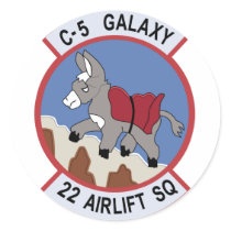 22nd Airlift Squadron Round Sticker