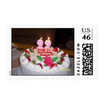 22nd Bday cake postage