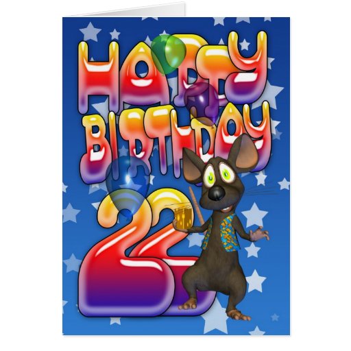 22nd Birthday Card Happy Birthday Zazzle