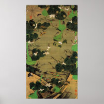 23. 池辺群虫図, 若冲 Living Beings with Pond, Jakuchū Print