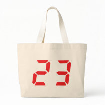 23 twenty-three red alarm clock digital number bags