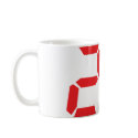 23 twenty-three red alarm clock digital number mugs
