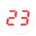 23 twenty-three red alarm clock digital number stickers