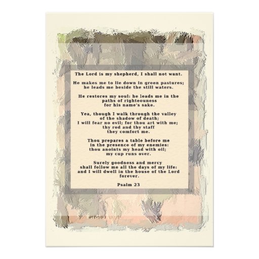 23rd Psalm Invitation Abstract