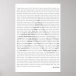 23x35 Print - Atheist Apparel Roll Call - White