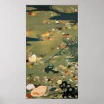 24. 貝甲図, 若冲 Shells, Jakuchū, Japan Art Poster