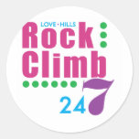 24/7 Rock Climb Round Stickers