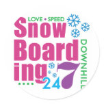 24/7 Snow Boarding Sticker