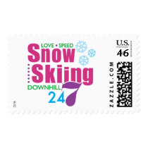 24/7 Snow Skiing Postage