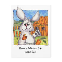 24-Carrot day cute bunny postcard