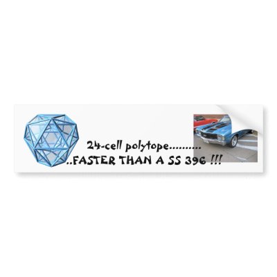 24-cell convex regular 4-polytope bumper sticker by fixitguy1971