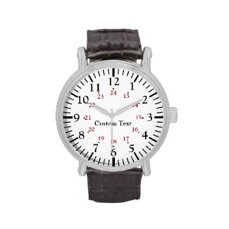 24 Hour Military Time Personalized Watch