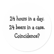 24 hours in a day round sticker