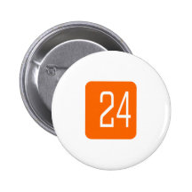#24 Orange Square Pinback Button