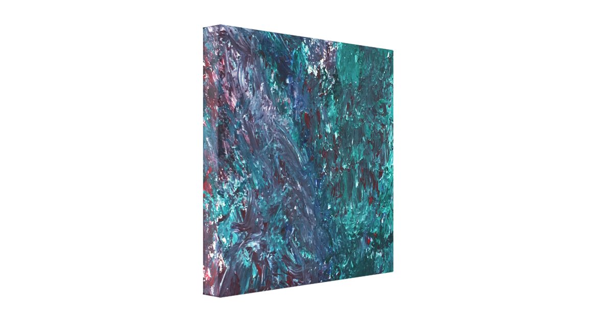 24" x 24" Teal Colors Canvas Print Zazzle