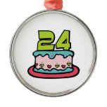 24 Year Old Birthday Cake Christmas Tree Ornaments