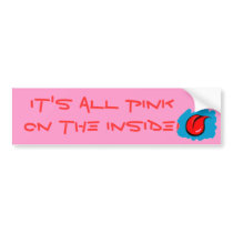 250px-Gay_flag_svg, tongue, It's All Pink On Th... bumper stickers