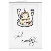 2598 Religious Cake Glasses Wedding Congratulation Greeting Cards