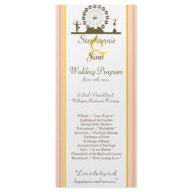 25 4x9 Wedding Program Carnival Personalized Rack Card