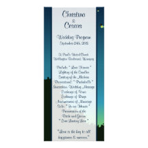 25 4x9 Wedding Program Fireflies and Mason Jars Rack Card Design