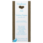 25 4x9 Wedding Program Love Birds