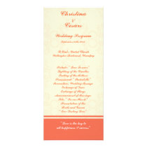 25 4x9 Wedding Program Pinkish/Peach Formal Scroll Full Color Rack Card