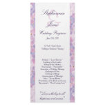 25 4x9 Wedding Program Purple Hydrangea Rack Card Design