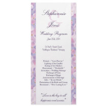 25 4x9 Wedding Program Purple Hydrangea Rack Card Design