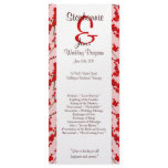 25 4x9 Wedding Program Red Cherry Blossom Custom Rack Cards